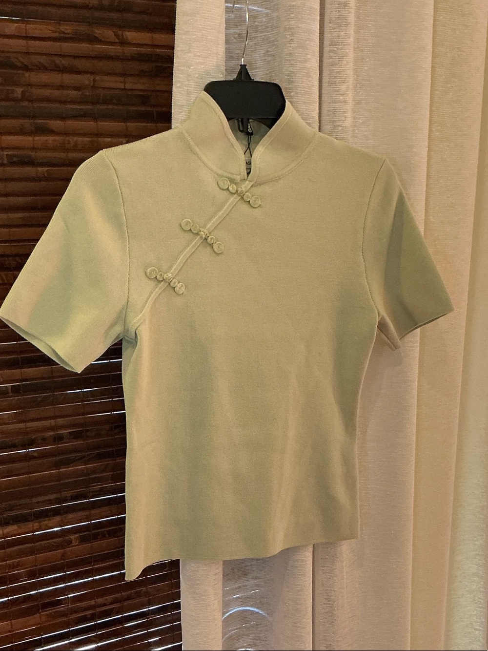 Women's Mint Short-Sleeve Mandarin Collar Tee